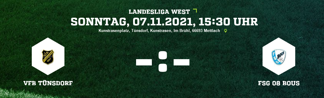 SP14 VfB Tünsdorf FSG 08 Bous Ergebnis Landesliga Herren 07 11 2021