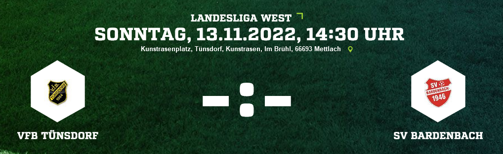 SP 15 LL VfB Tünsdorf SV Bardenbach Ergebnis Landesliga Herren 13.11.2022