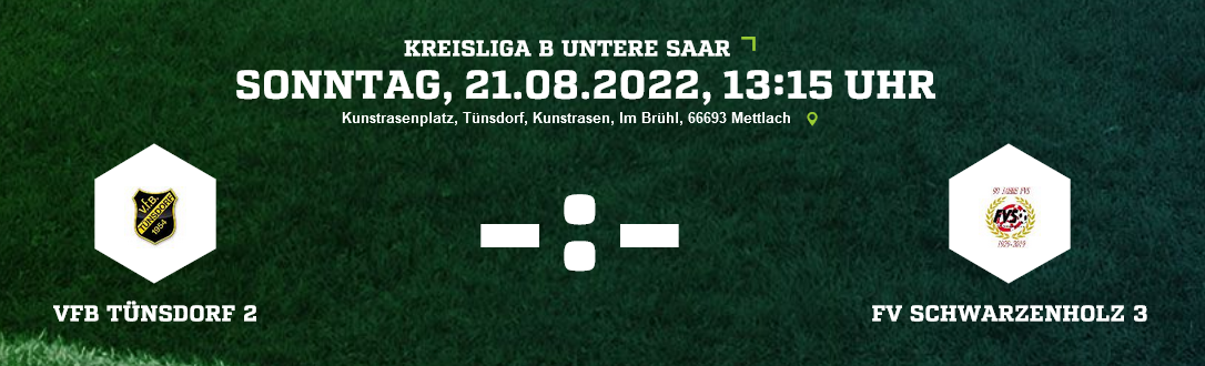 SP 3 KLB VfB Tünsdorf 2 FV Schwarzenholz 3 Ergebnis Kreisliga B Herren 21.08.2022