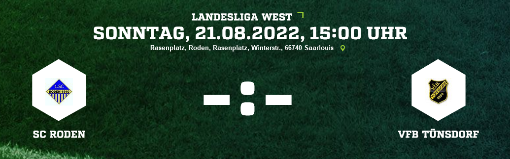 SP 3 LL SC Roden VfB Tünsdorf Ergebnis Landesliga Herren 21.08.2022