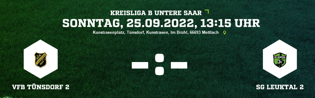 SP 8 KL VfB Tünsdorf 2 SG Leuktal 2 Ergebnis Kreisliga B Herren 25.09.2022