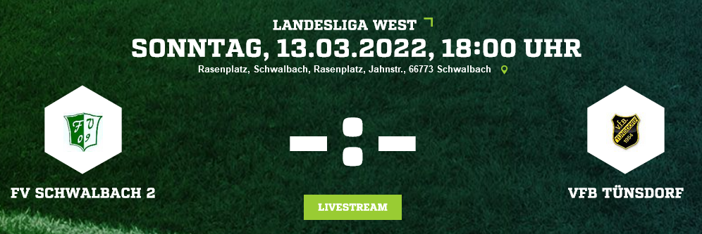 SP18 FV Schwalbach 2 VfB Tünsdorf Ergebnis Landesliga Herren 13 03 2022