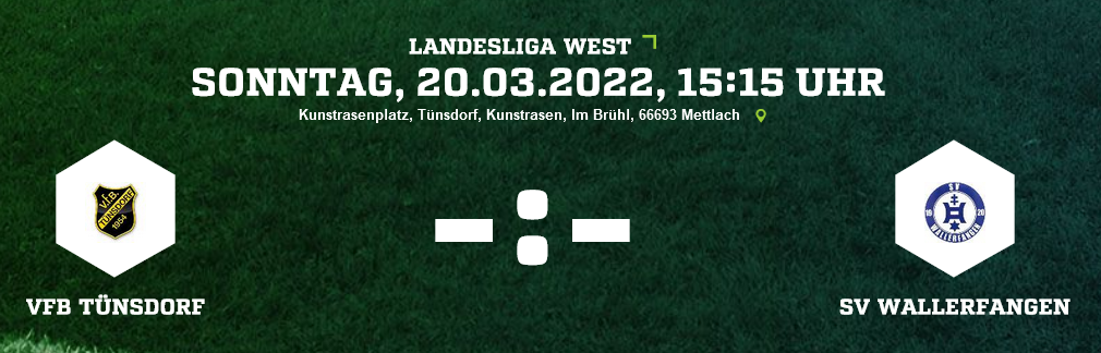 SP19 VfB Tünsdorf SV Wallerfangen Ergebnis Landesliga Herren 20 03 2022
