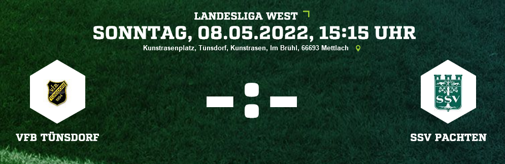 SP26 VfB Tünsdorf SSV Pachten Ergebnis Landesliga Herren 08.05.2022